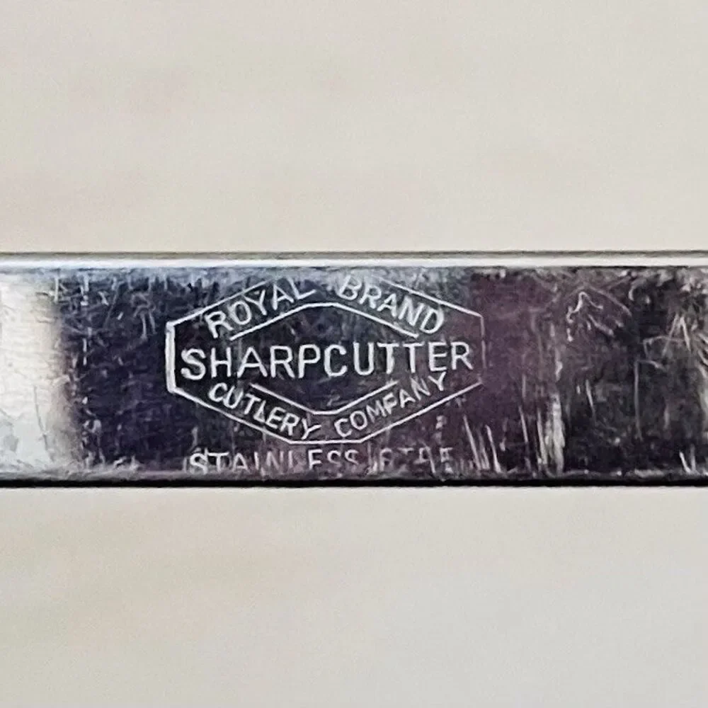 Royal Sharpcutter Stainless Slotted Spatula Turner Scalloped Curved Wood Handle